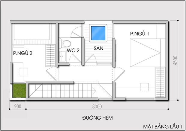 Tư vấn cải tạo nhà 36m2 mà vẫn có cả bể bơi mini ngoài trời - Ảnh 2.