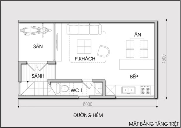 Tư vấn cải tạo nhà 36m2 mà vẫn có cả bể bơi mini ngoài trời - Ảnh 1.