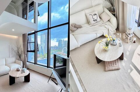 Không gian hiện đại bên trong căn hộ gác mái 37m2